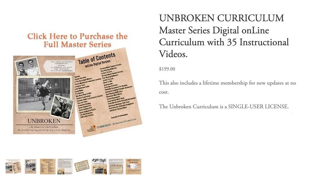 UNBROKEN CURRICULUM PURCHASE — The Louis Zamperini Foundation