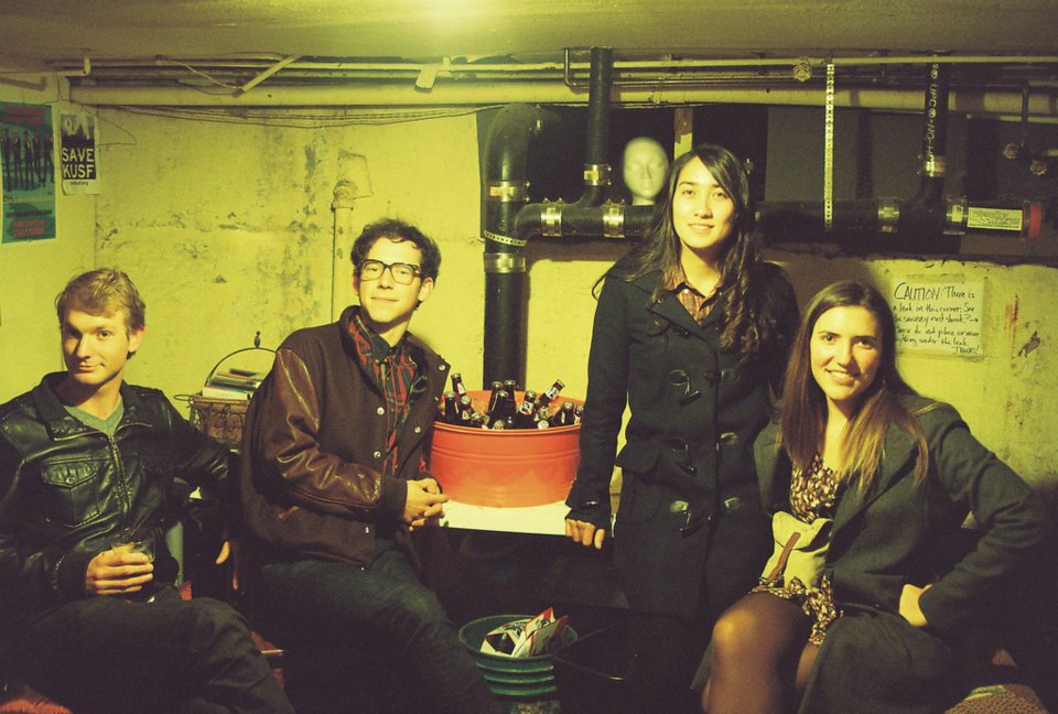 Members of the oakland band "Trails and Ways" enjoy some pbr. ( photo via yetimusic.net )
