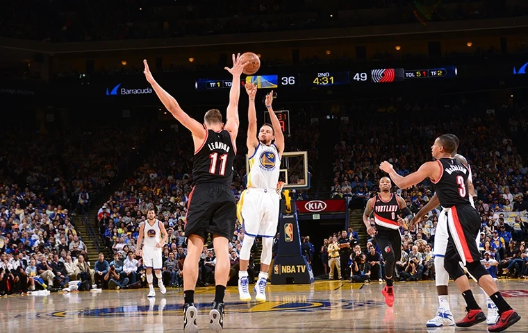 The human torch, Steph Curry. (photo by Noah Graham)