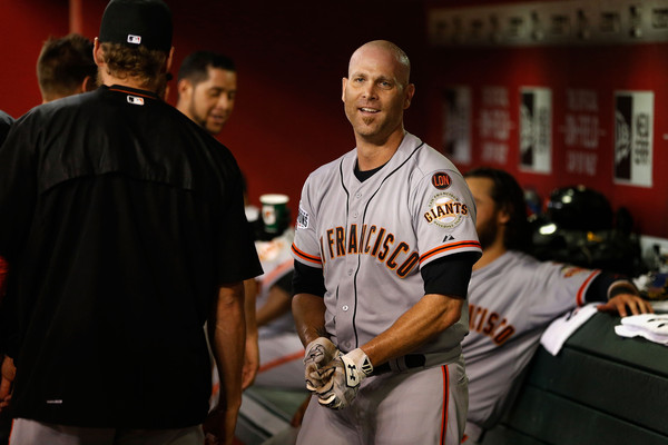 Huddy has enjoyed swinging the lumber in the National League (Photo by Christian Petersen)