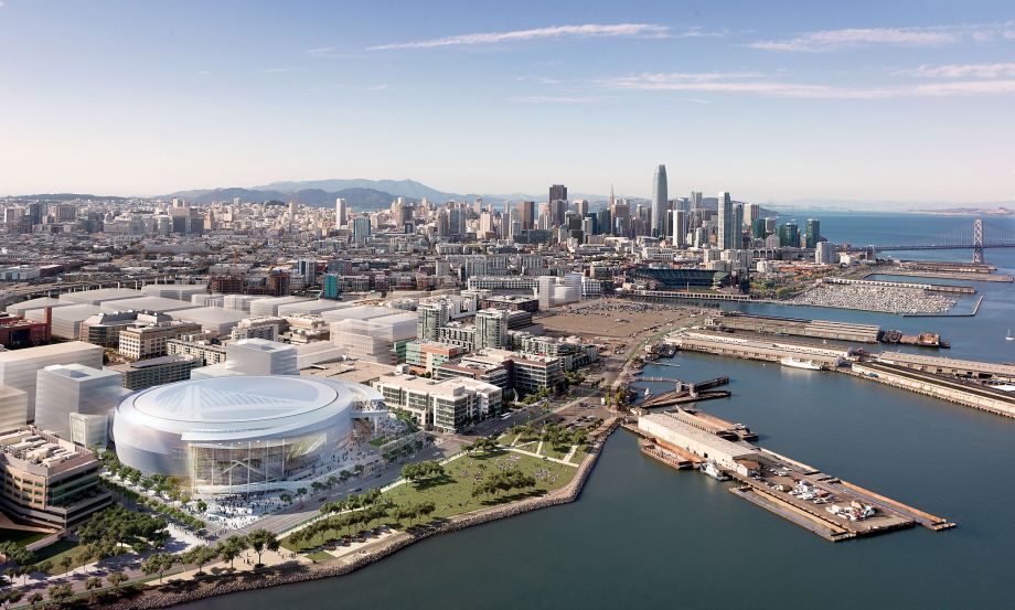 This new Mission Bay arena next to UCSF medical center would potentially open for the Warriors' 2018-19 season. (Photo via MANICA Architecture)