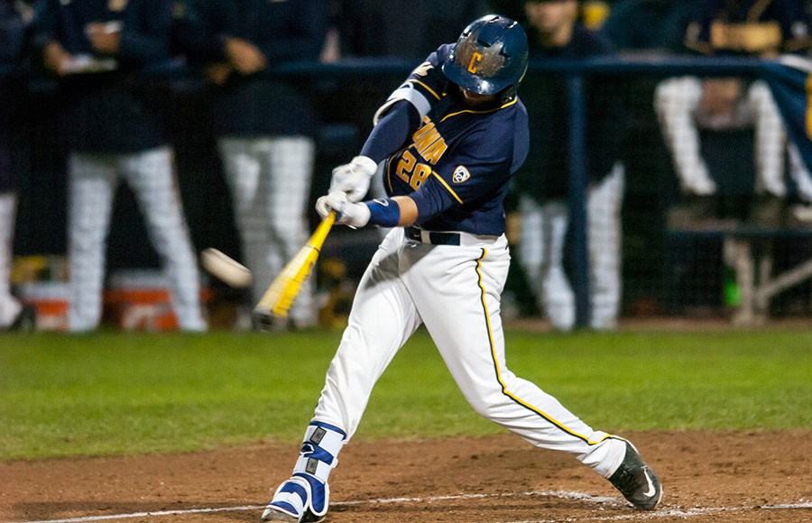 Sophomore catcher Brett Cumberland is leading the pac in round trippers. (photo by Phillip Downey/DailyCal.org)