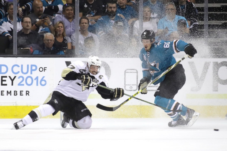 San Jose's season is on the brink as they head back to Pittsburgh for Game 5. (photo by Bruce Bennett) 