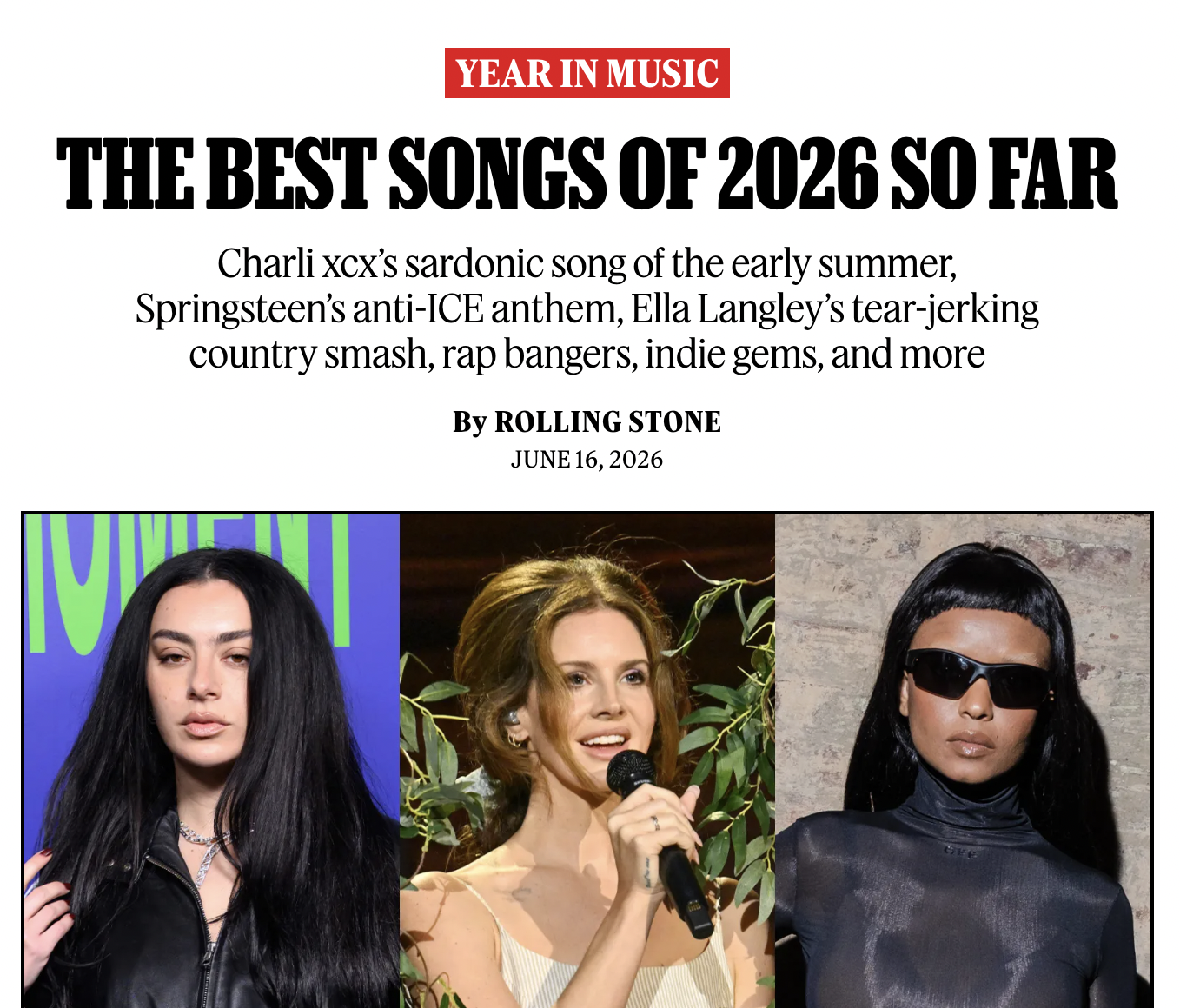 The Best Songs of 2026 So Far (Rolling Stone)
