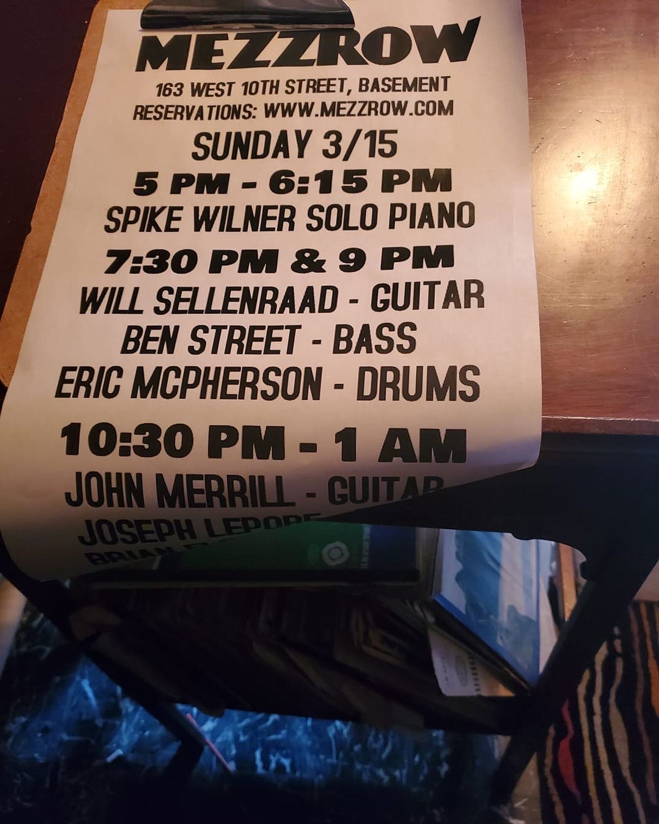 This was supposed to happen last year. 💔 Was such a heartbreaker that it didn&rsquo;t.  What a crazy year in the twilight zone.  Looking forward to the after party. 

.
.
.
.
.
.
.
#willsellenraad #benstreet #ericmcpherson #nyc #jazzclub #jazzmusici