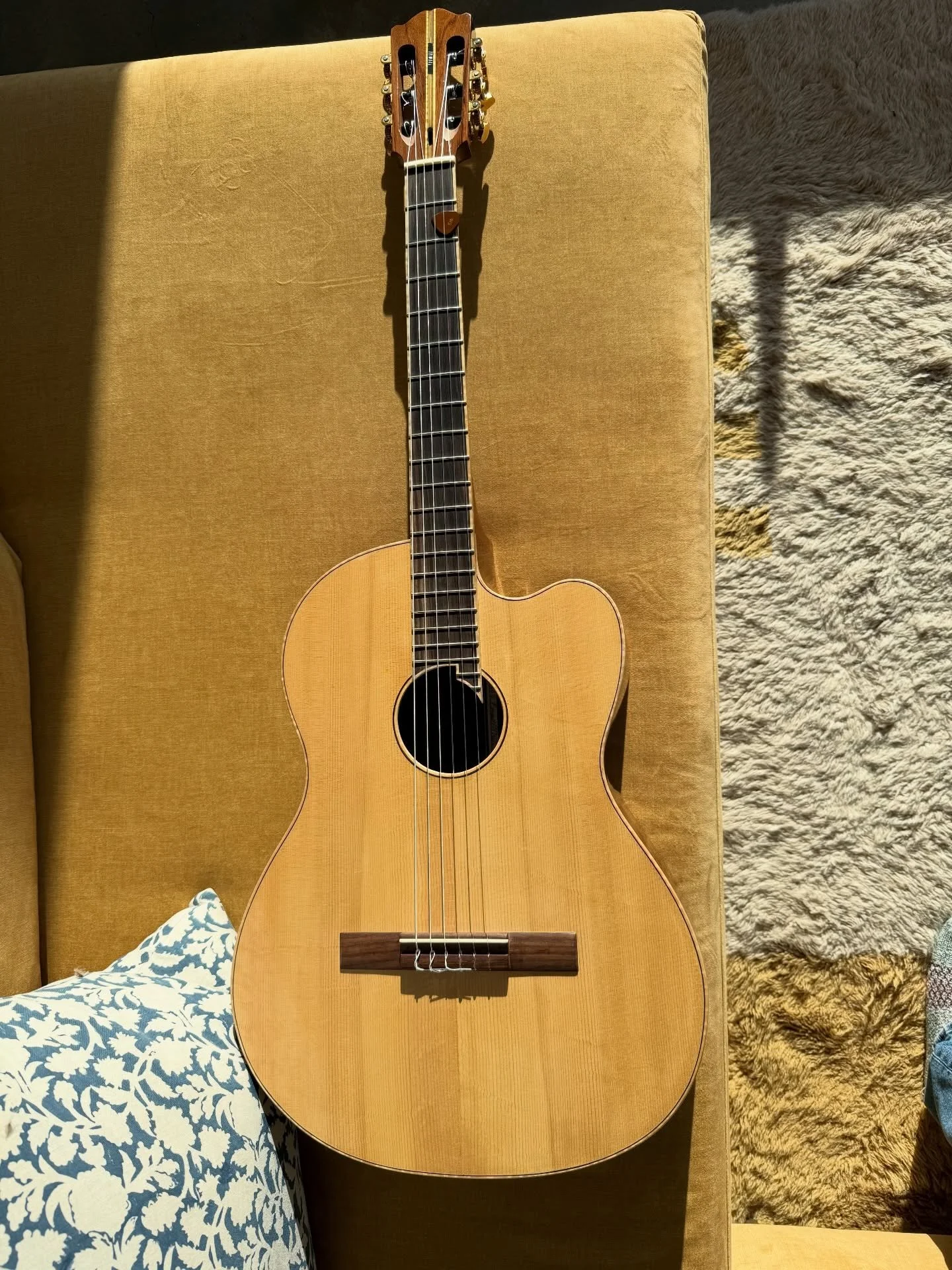 So lucky to be playing this absolutely beautiful guitar. Another masterpiece from the amazing @letrenier. Trying to maintain worthiness of such amazing instruments. Happy Saturday everyone, back to the shed&hellip;
.
.
.
.
#trenierguitars #willsellen