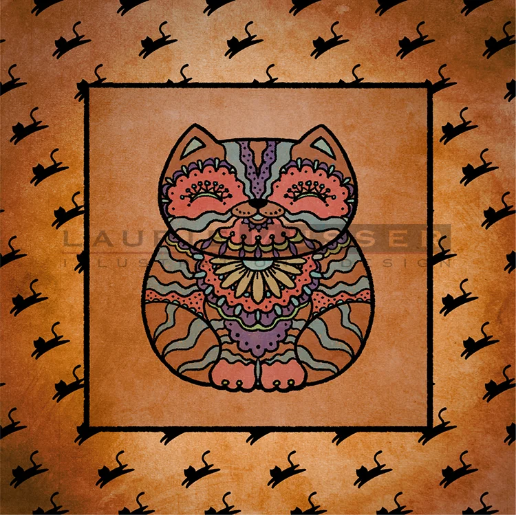 Doodle Kitty 012-1030 12" x 12" 300ppi