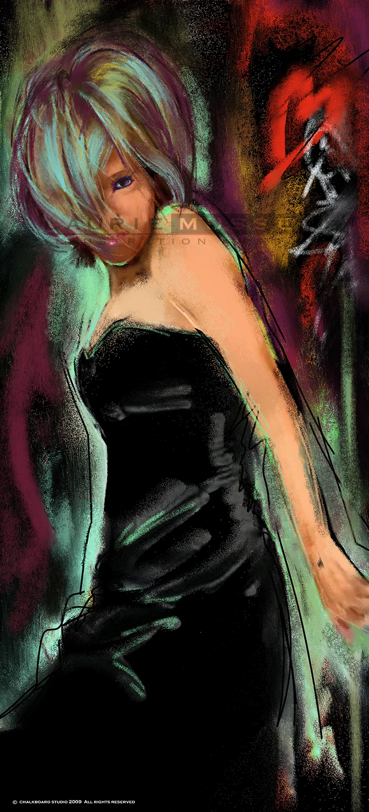   Graffiti &nbsp; 13.5 x 30" Pastel&nbsp;&nbsp; AVAILABLE FOR LICENSING 