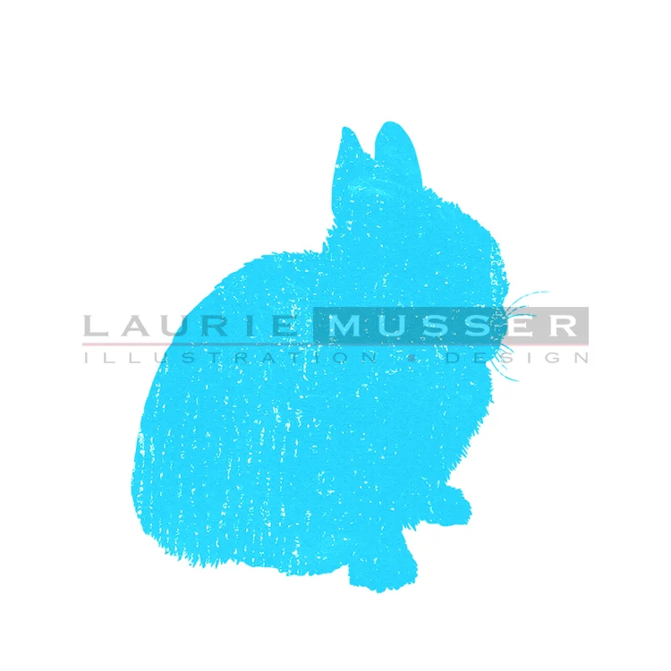 Bunny Sit Blue 5 x 5" 17-0623-01