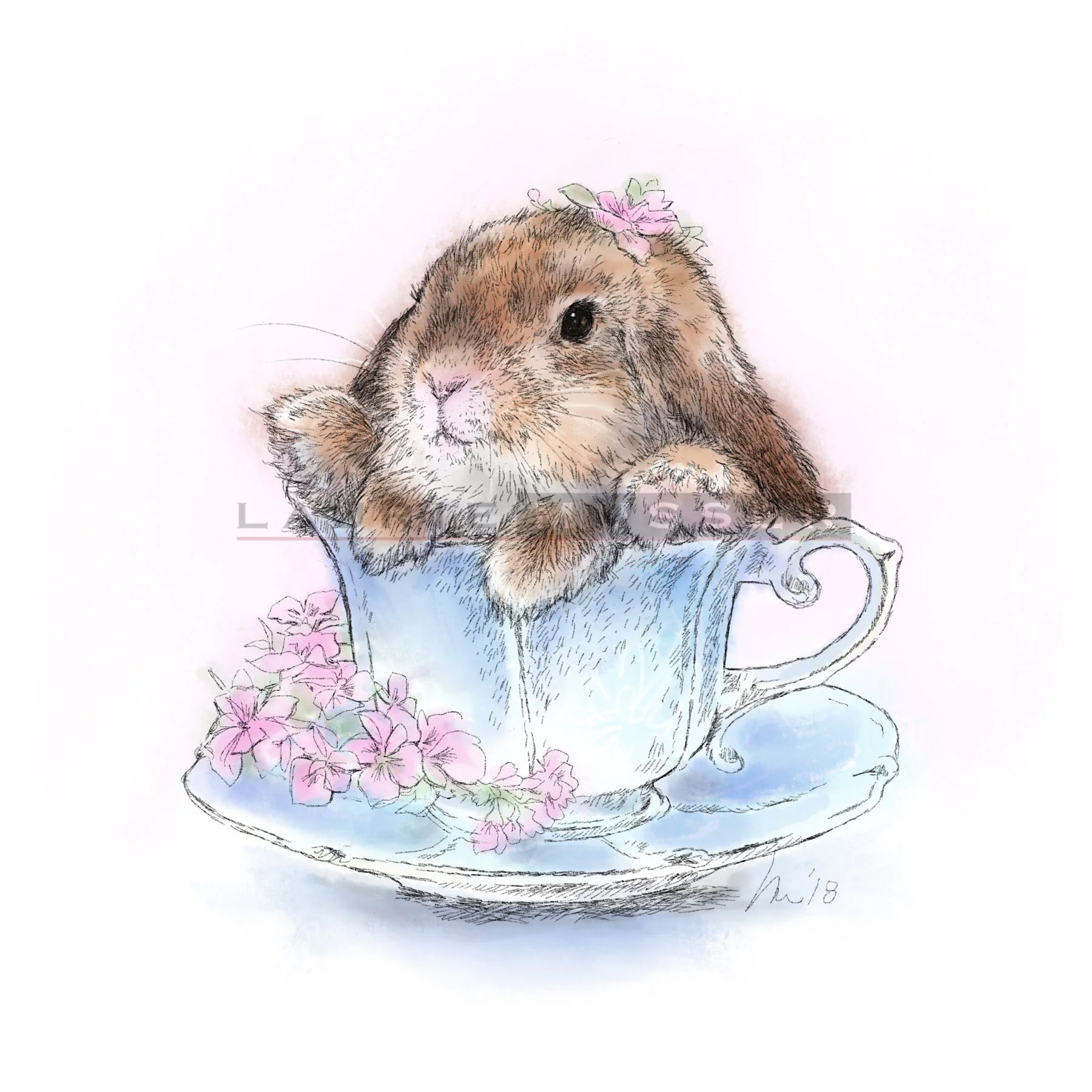  BUNNY IN TEACUP &emsp;6x6"         Purcahse Options    18-0119  
