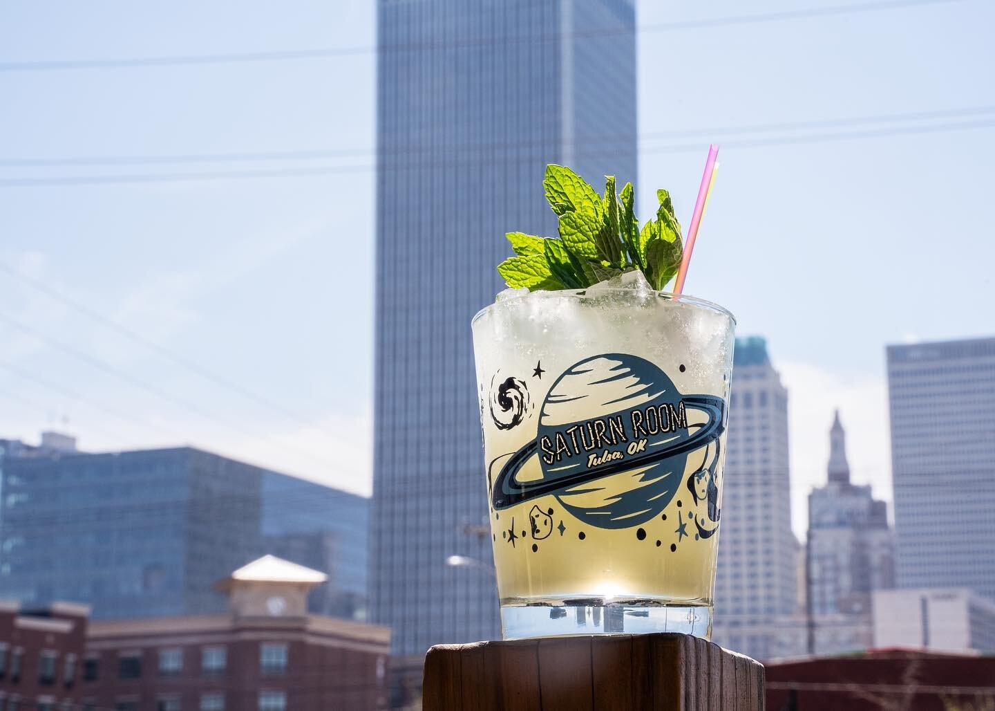 Our Saturn Room Mai Tai glasses have landed in downtown Tulsa. Come get one of these collectible glasses to take home with you so that you can be in paradise anytime! 🍹🪐