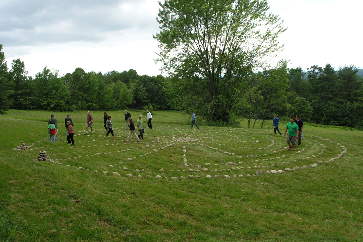 Walking the Labyrinth at Fruitlands Museum, Harvard, MA in 2005
