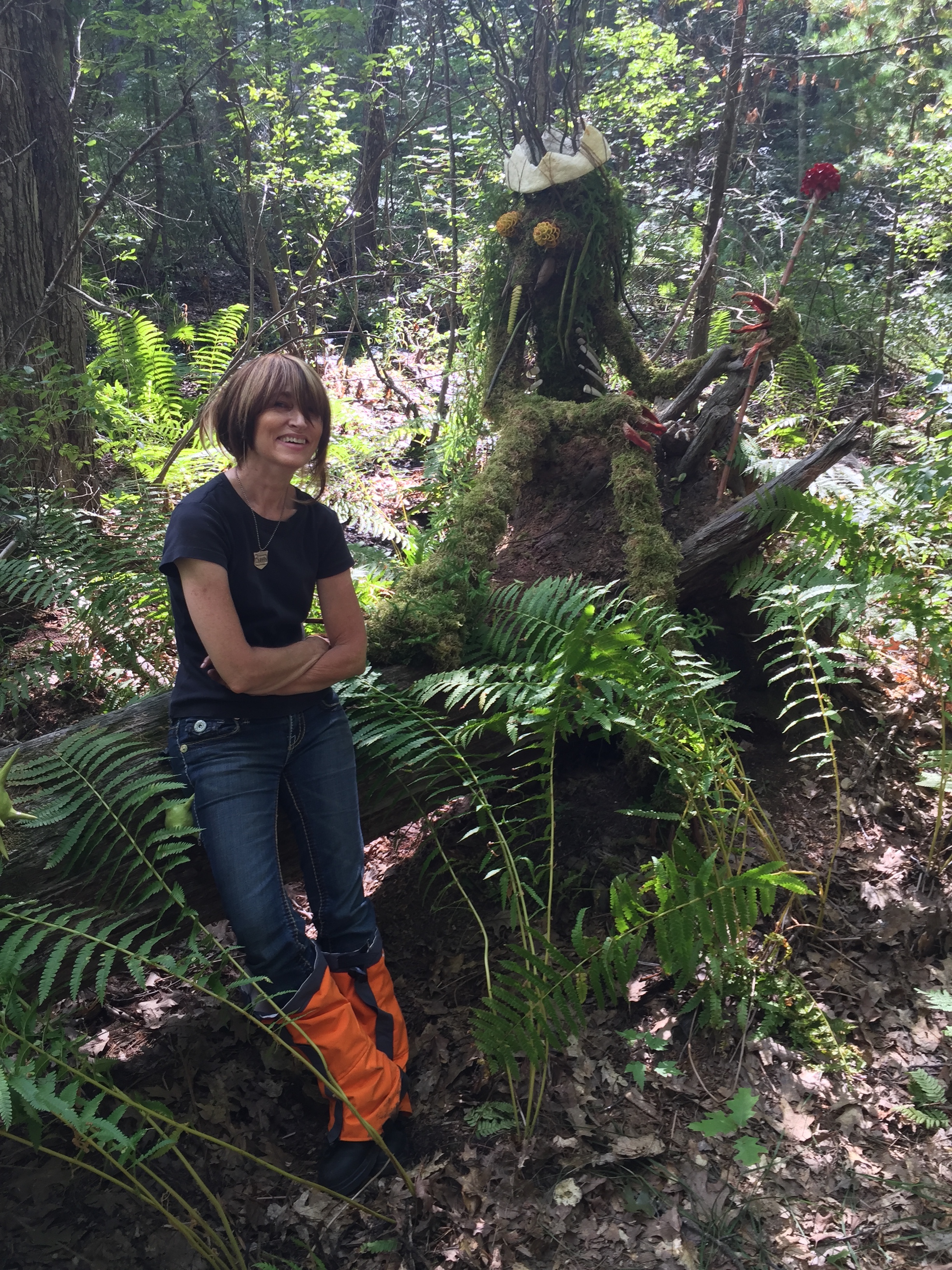 Anne Eder with her newly installed, Qwkglak , the 'King'.