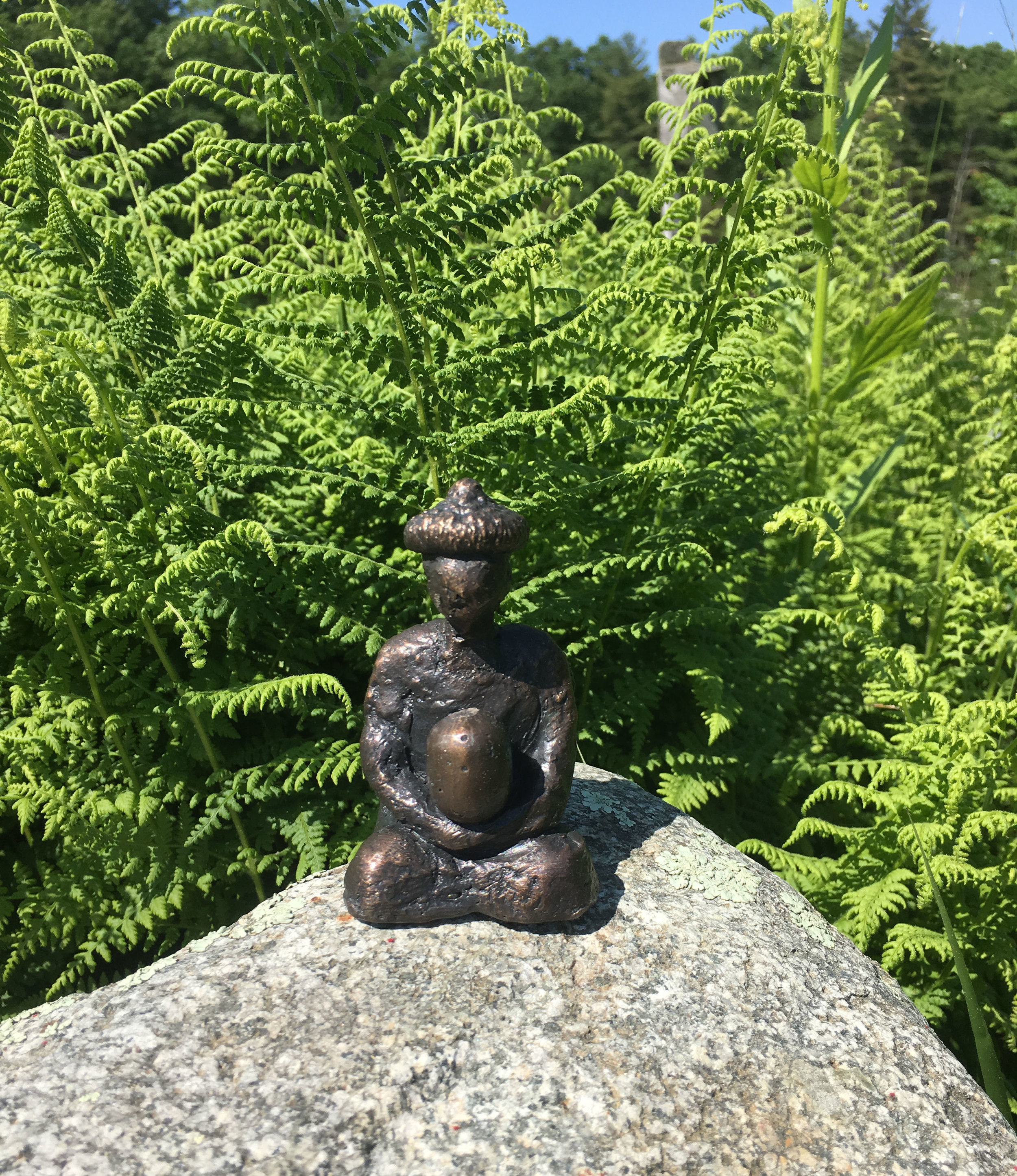 Meditator with Acorn, 2017, bronze, Sculpture LH