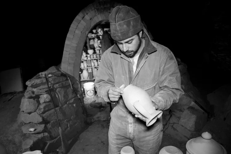 Alex in the Kiln, Photo: Nick Matisse (his brother)