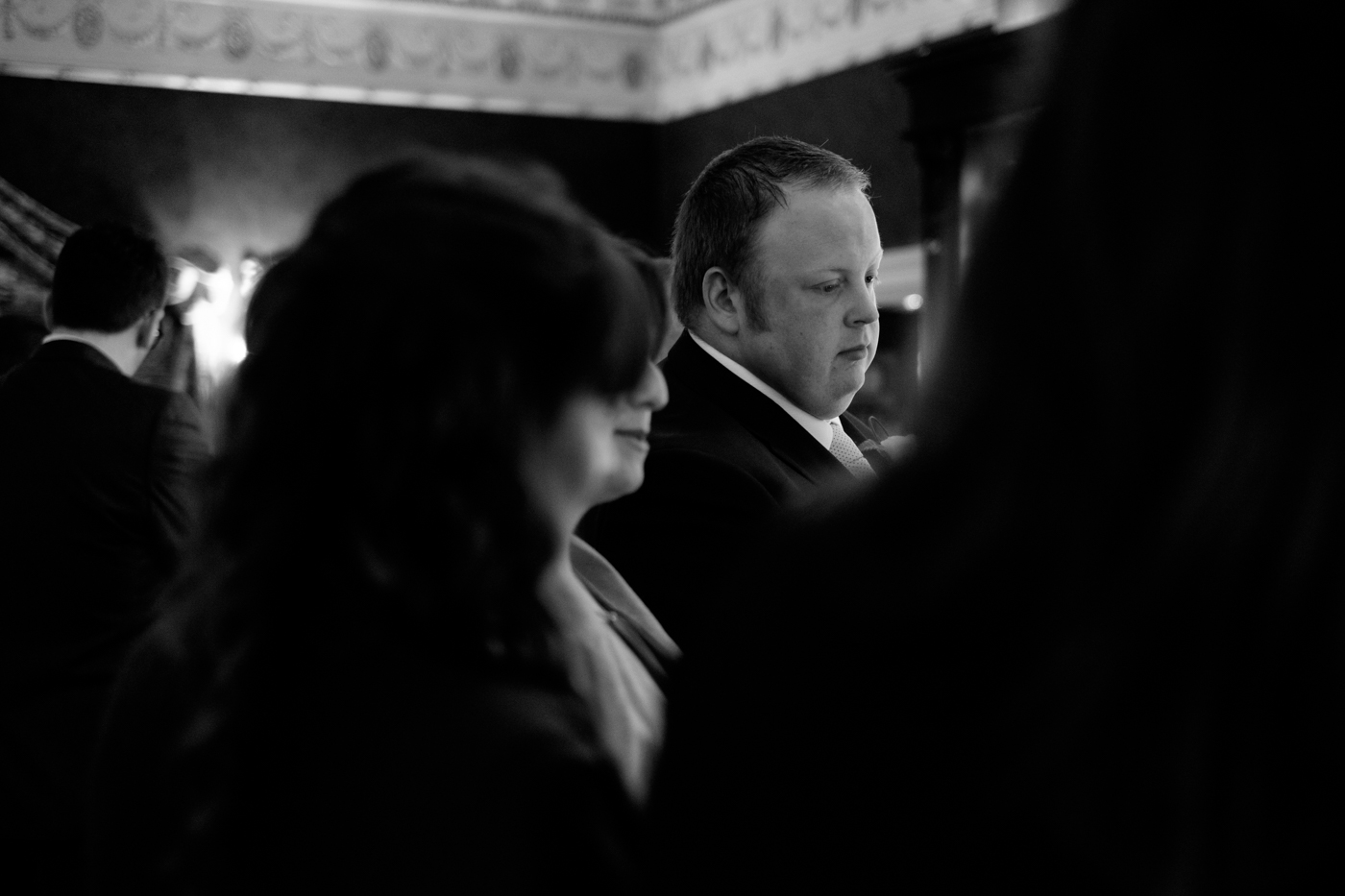 A nervous looking groom before the ceremony. 