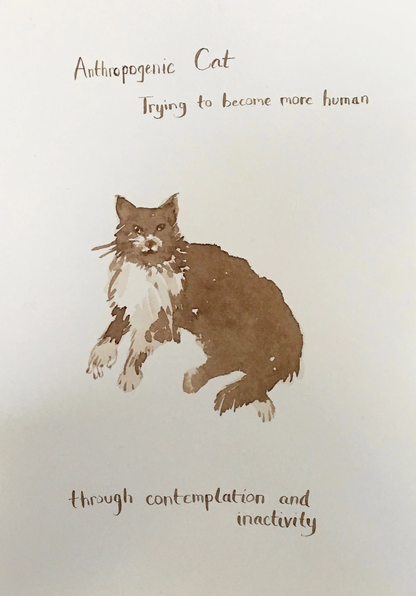 Anthropogenic Cat, Ink on Paper, 2016