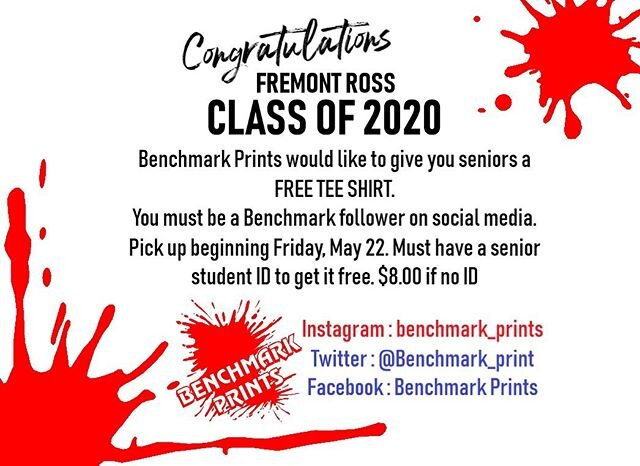 Keep on the look out for the design Seniors! 🥳 &amp; don&rsquo;t forgot to bring your school ID and follow us on social media! #fremontross