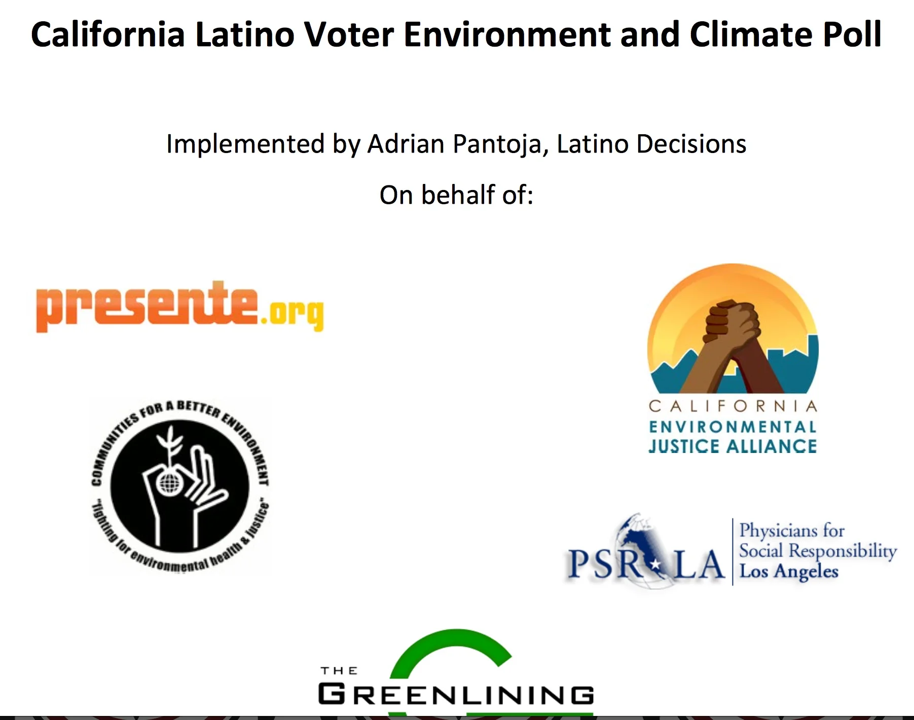 Communities for a Better Environment :: California Latino Voter Environment and Climate Poll