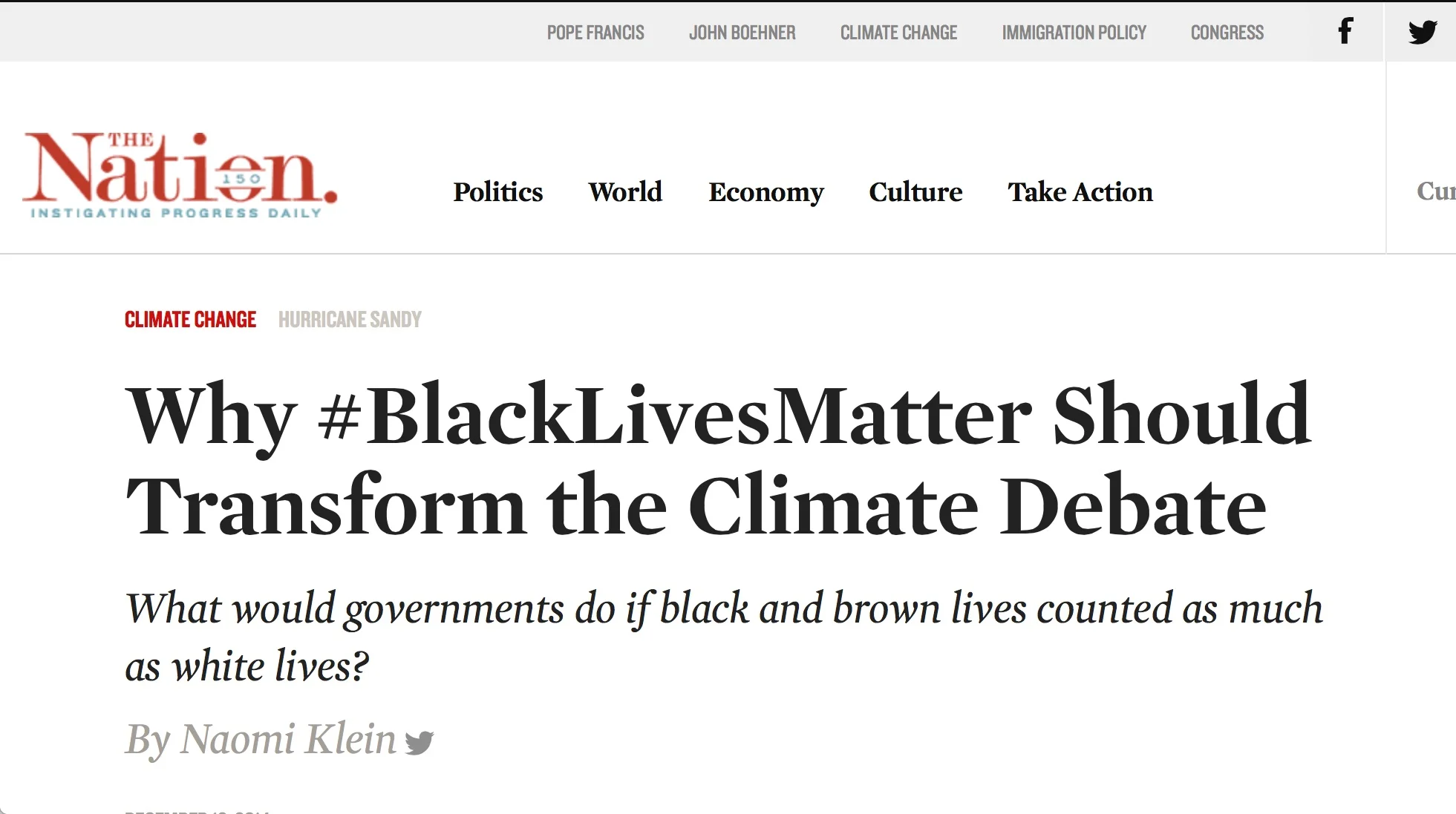 The Nation :: Why #BlackLivesMatter Should Transform the Climate Debate