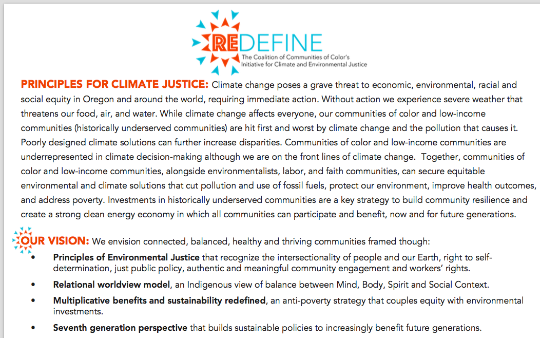 REDEFINE Climate Justice Principles