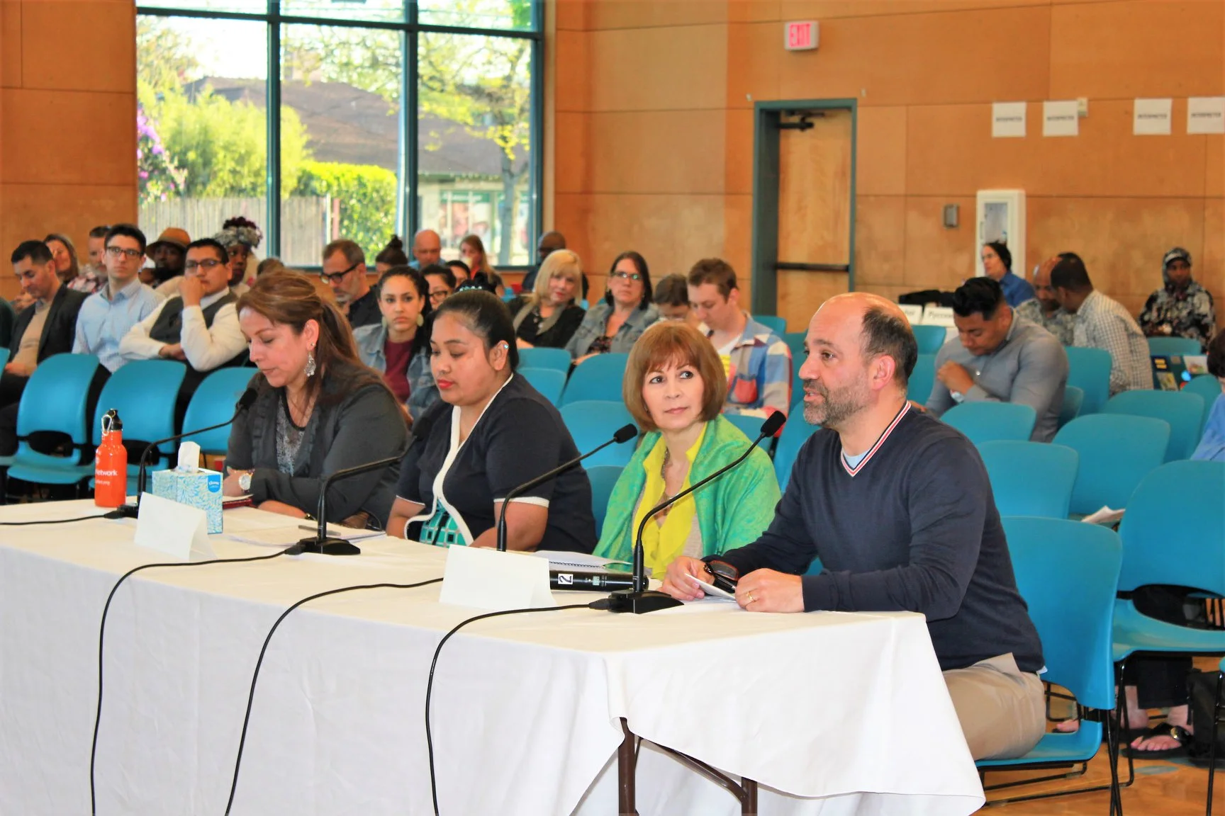 Tony Defalco (Verde), Dañel Malan (Milagro Theater), and CCC members providing testimony.