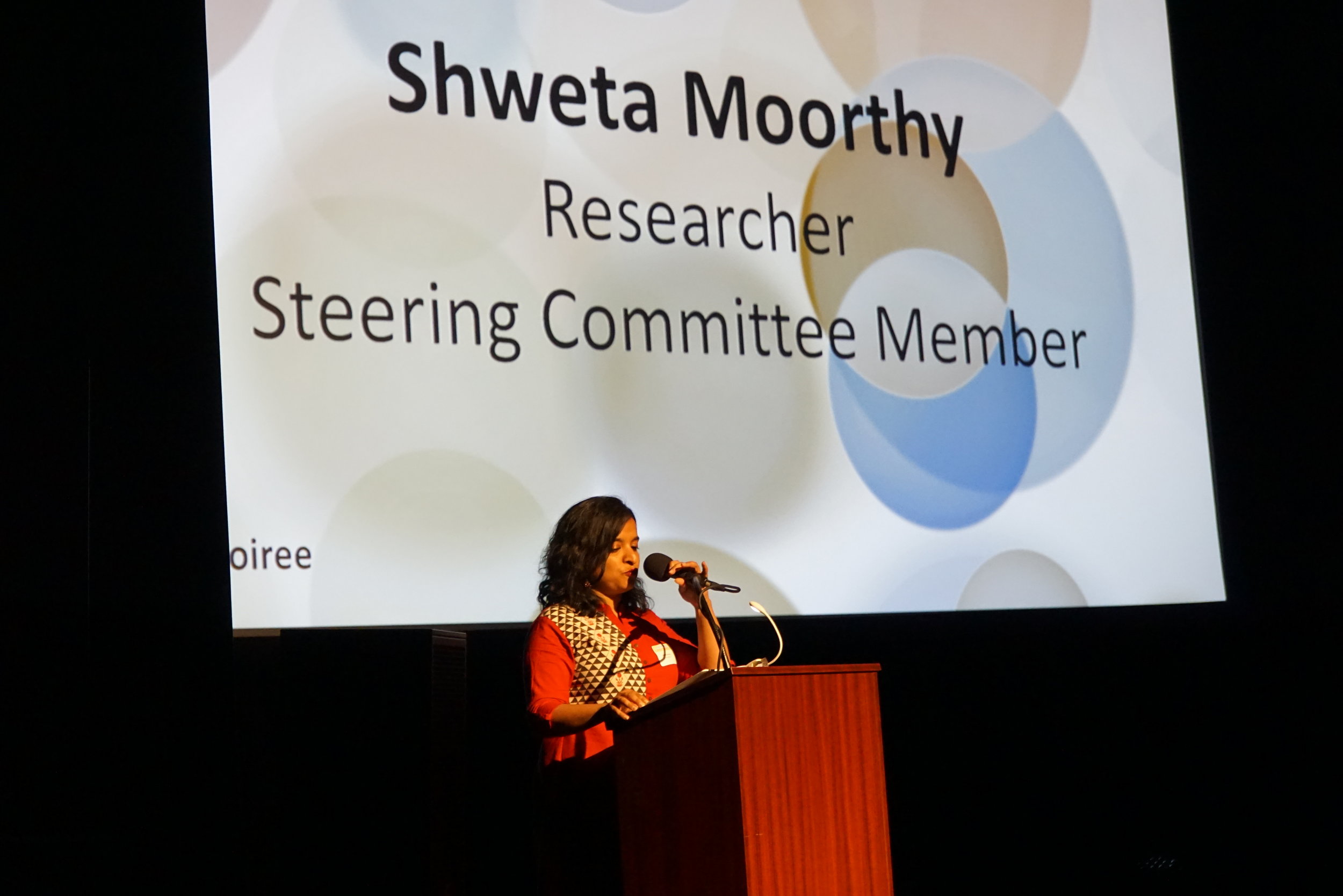 Shweta Moorthy, CCC Researcher, introducing  Leading with Race: Research Justice in Washington County