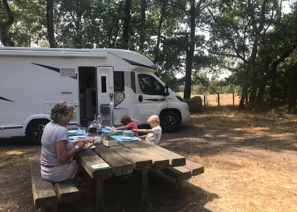 In Limburg nadat we over het blotevoetenpad hadden gewandeld in Zutendaal.