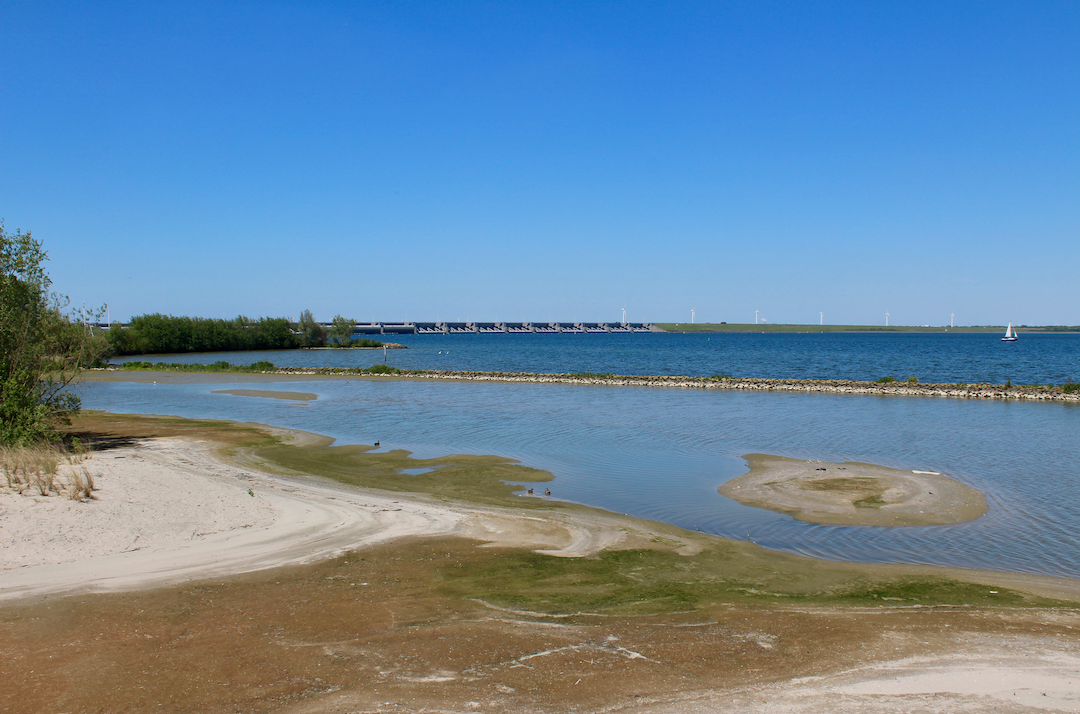 Het uitzicht vanuit vogelspot Tij: waar water en land elkaar zowel hard als zacht ontmoeten.