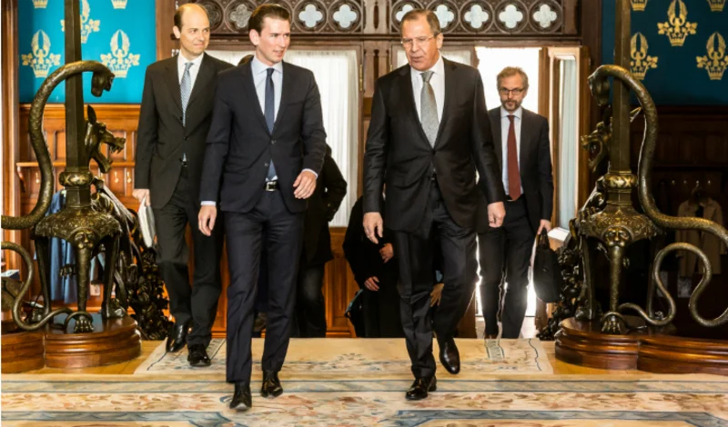 Außenminister Sebastian Kurz trifft den russischen Außenminister Sergej Lavrov in Moskau. 5. April 2016. Bild: Dmitriy Mernov