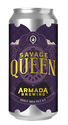 Savage Queen Double IPA 8% 70 IBU Pillowy DIPA Double Dry Hopped with Rakau, Mosaic and El Dorado hops.