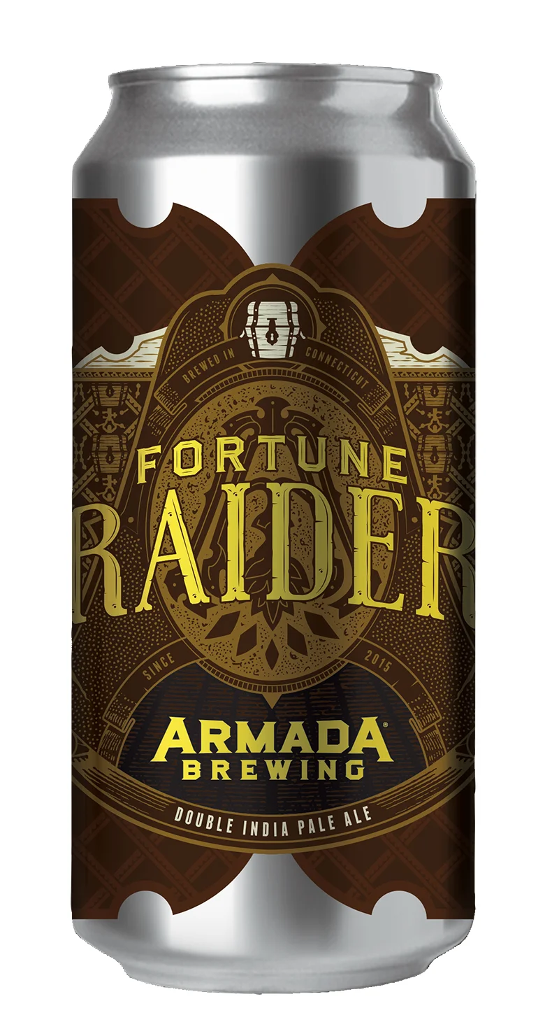 Fortune Raider Double IPA 8% 95 IBUs West Coast Style DIPA Dry Hopped with Columbus, Chinook, Simcoe.