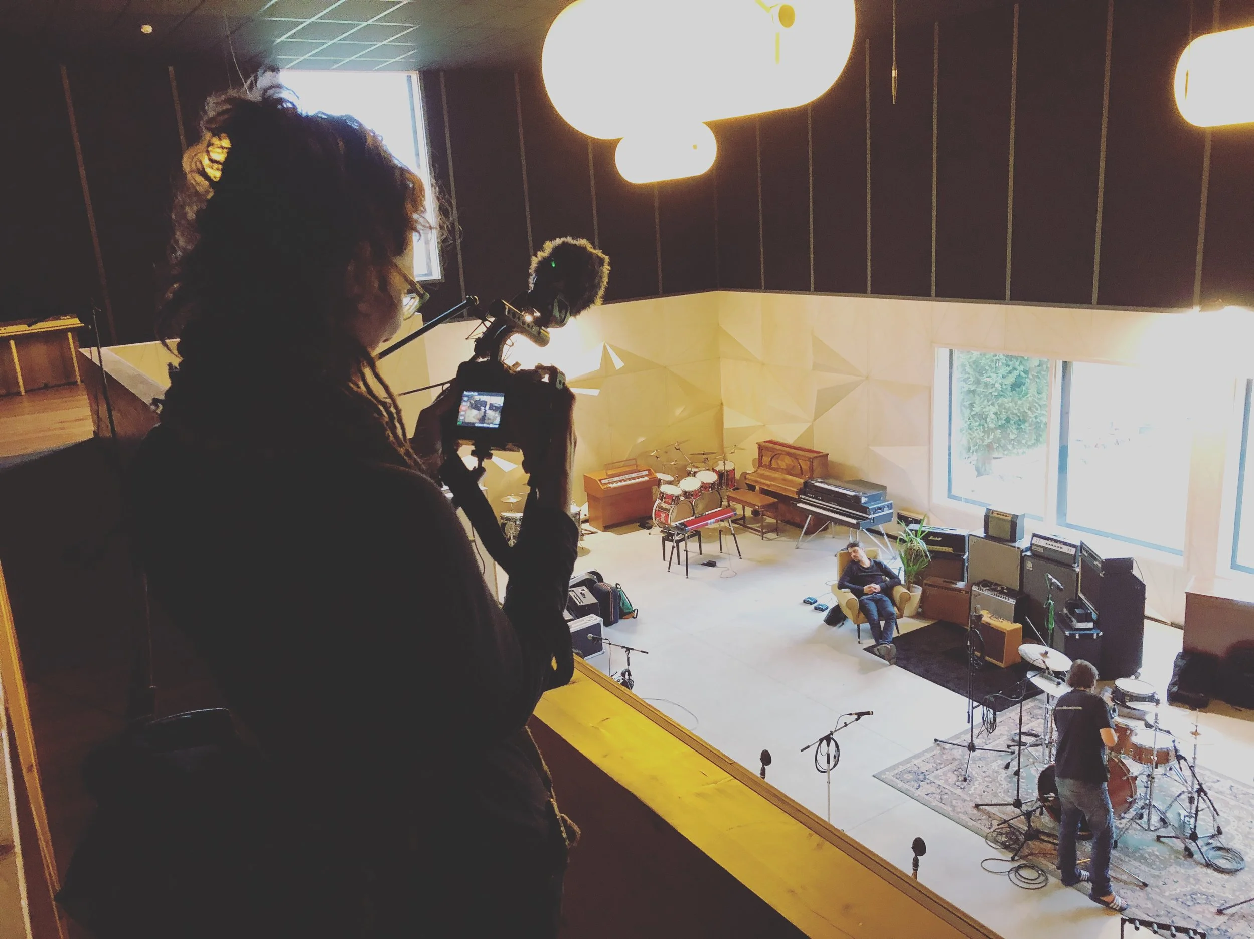 Martine. Filming. Doing her thing.