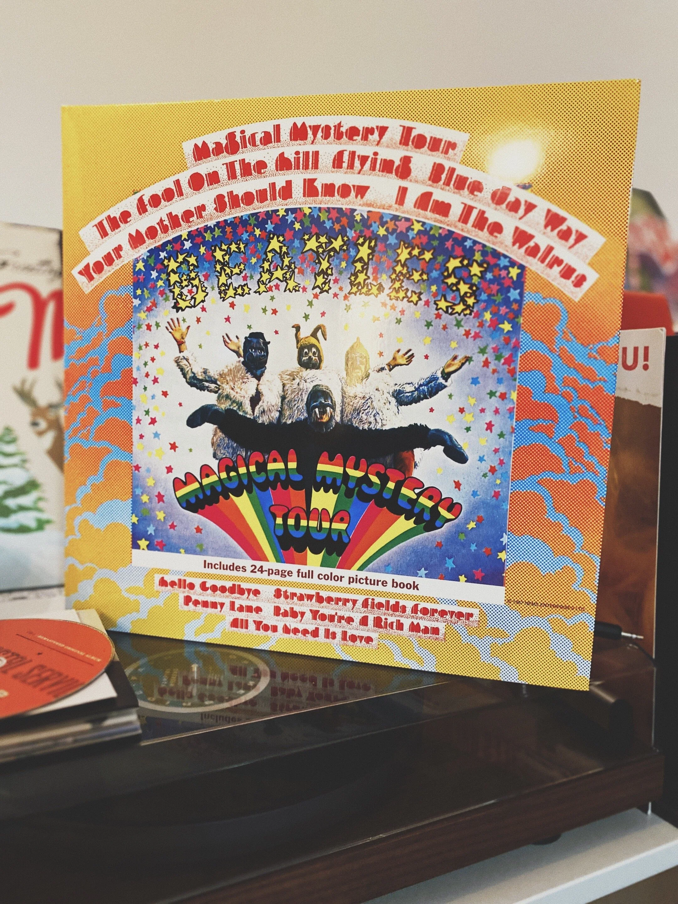 1. The Beatles: Magical Mystery Tour   I was 8 or 9. It was the first record anyone ever borrowed me. On vinyl. Not because I was a hipster but we hadn’t CDs yet. I‘m that old.  I can’t say that I really liked it back then. I found it quite strange and somewhat disturbing. The cover was (and still is) atrocious. By purpose, I know. The songs were weird and beautiful and made me question what I knew about music. And I still get the chills when I hear „The Fool on the Hill“ today.