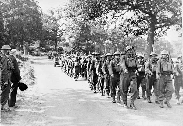 Figure 4: Winston Churchill, with Lieutenant-Colonel Dittmer at his side, watches D Company's 16 Platoon march past in England in 1940 Source: 28th Māori Battalion website, URL: http://www.28maoribattalion.org.nz