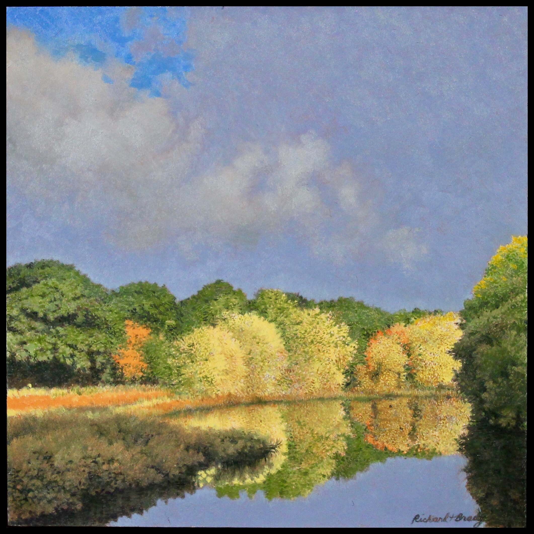  Afternoon Sun on the Concord River (8”x8”) Oil on Panel 