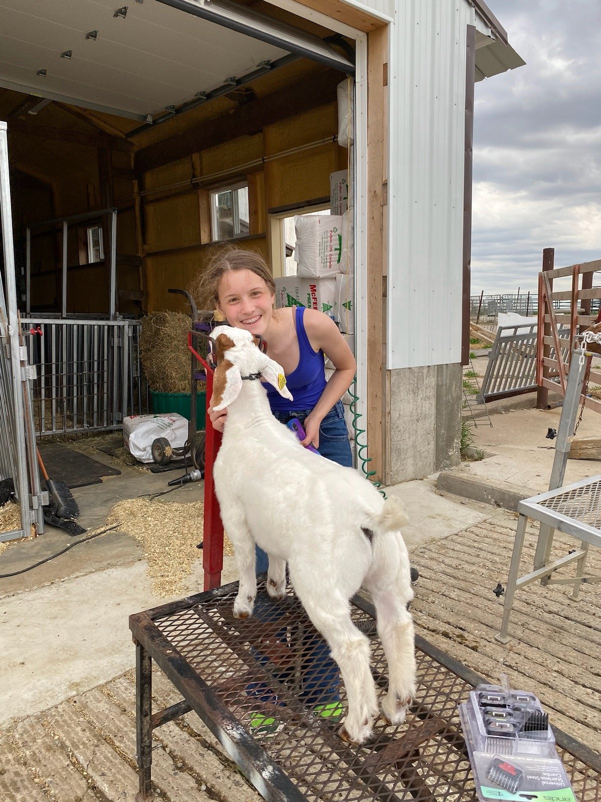 Harper and One of Her Goats