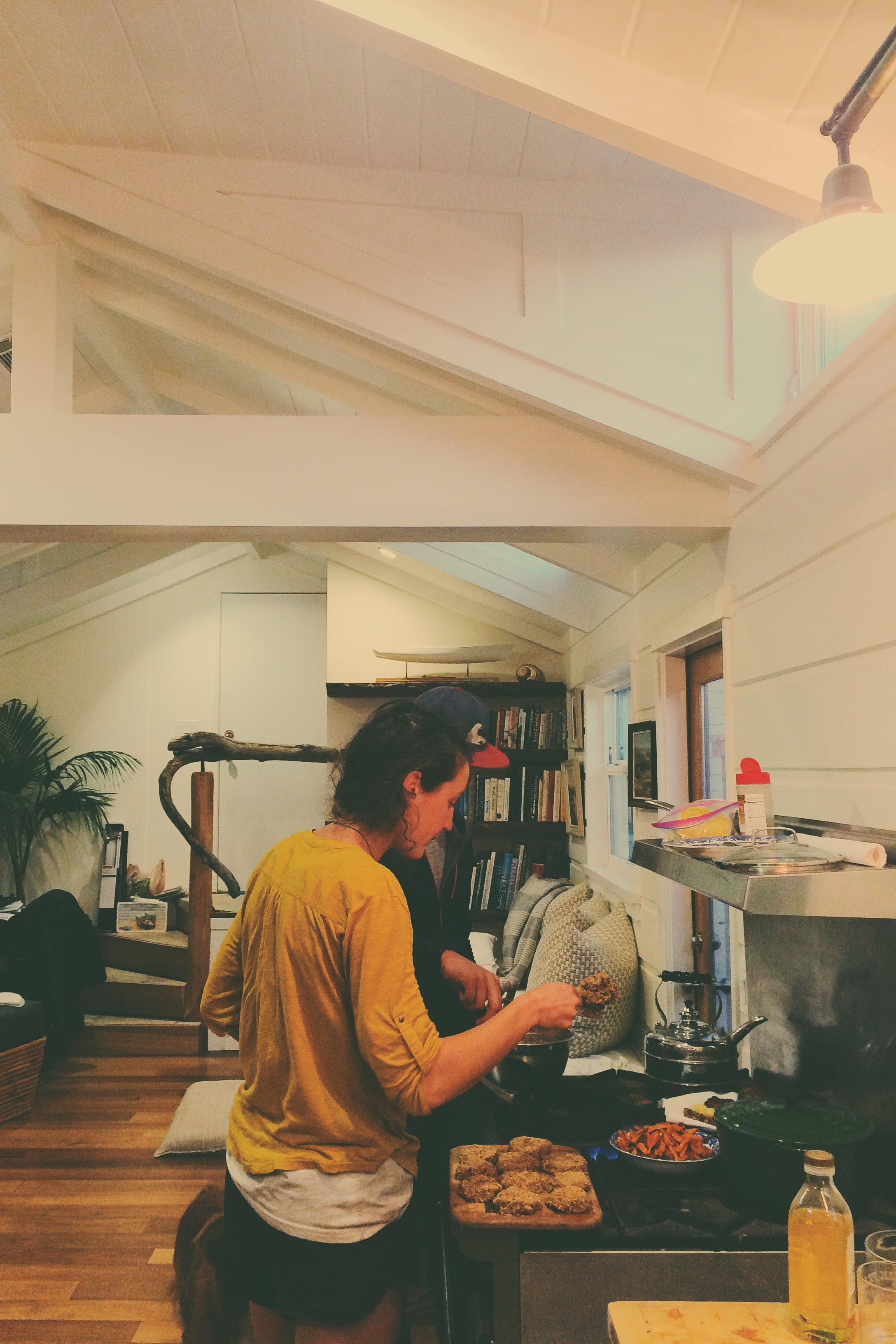 Kenny and Charlotte making veggie burgers