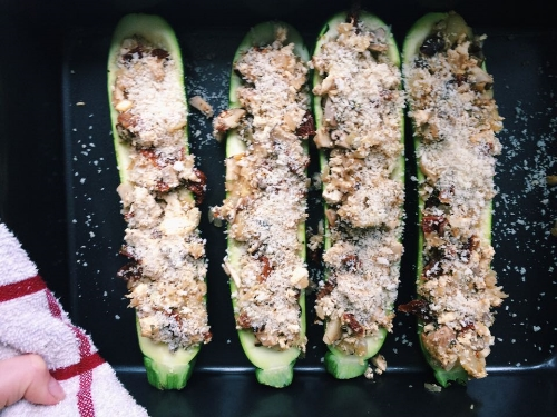Tofu Stuffed Zucchini Boats - coming soon ;)