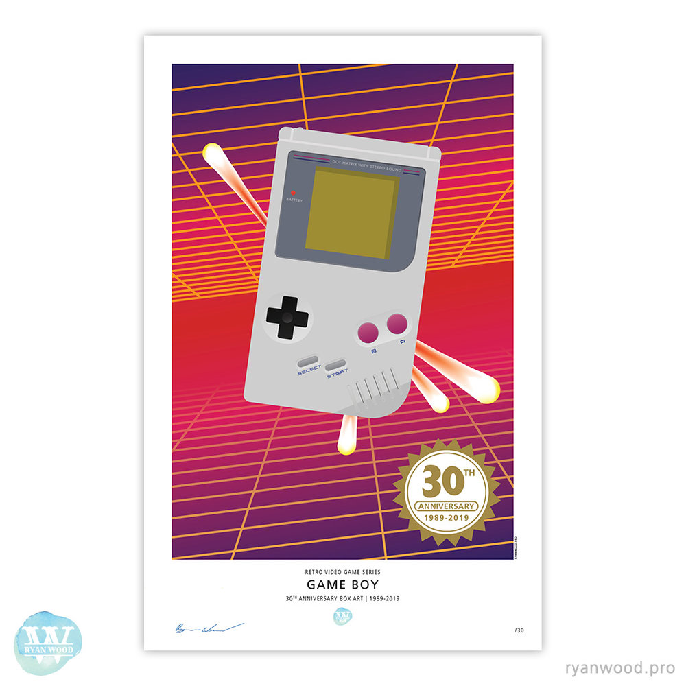 Rindende Konkurrence kontrol Game Boy - 30th Anniversary Poster Print — Ryan Wood Studios