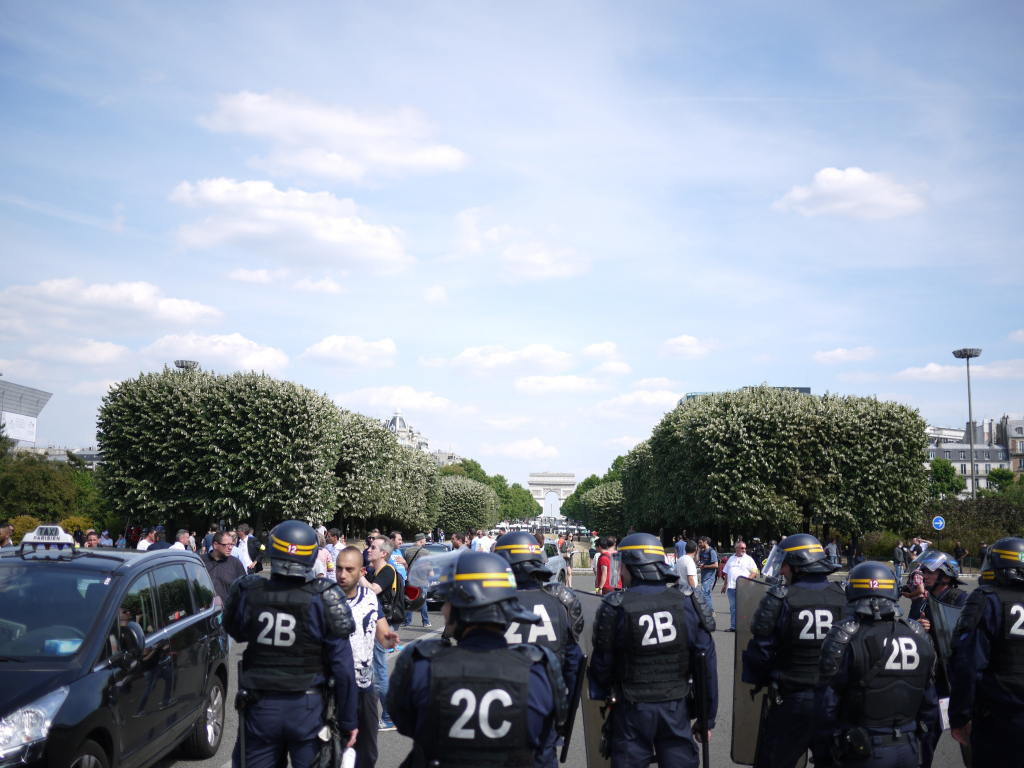 http://techcrunch.com/2015/06/25/french-anti-uber-protest-turns-to-guerrilla-warfare-as-cabbies-burn-cars-attack-uber-drivers/#.dlih31:nrMh