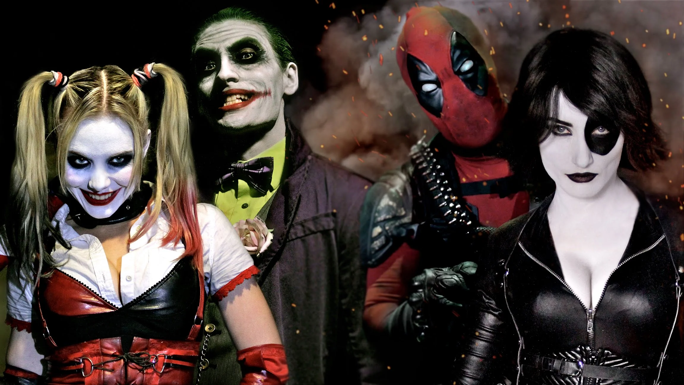 Watch Deadpool and Domino fight Joker and Harley Quinn