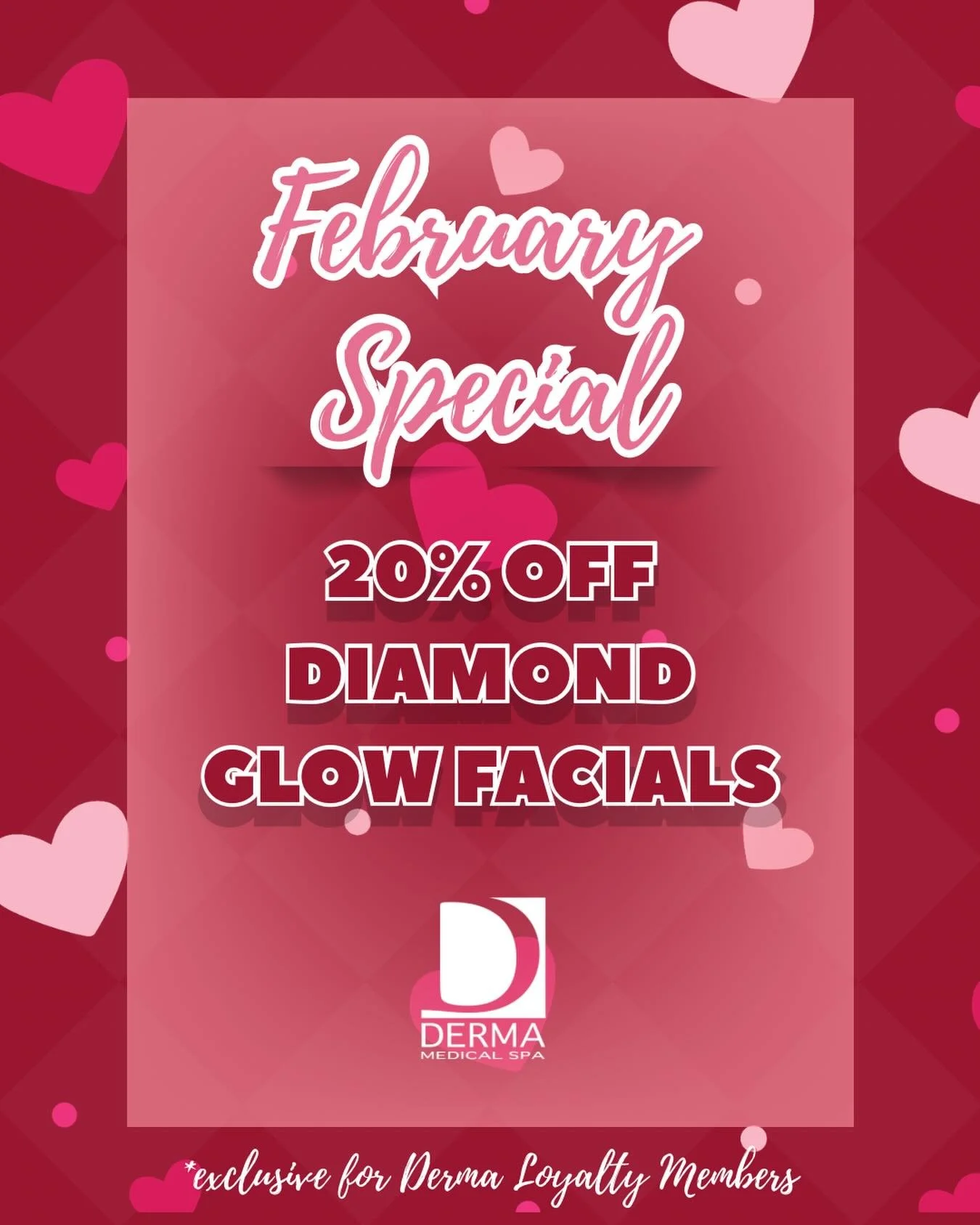 February is for celebrating love but the most important love story is the one you have with yourself. 💘
Treat yourself this month by giving your skin the Diamond Glow Facial it deserves🥰 💌February Special: 20% off Diamond Glow facials ❣️Exclusive 