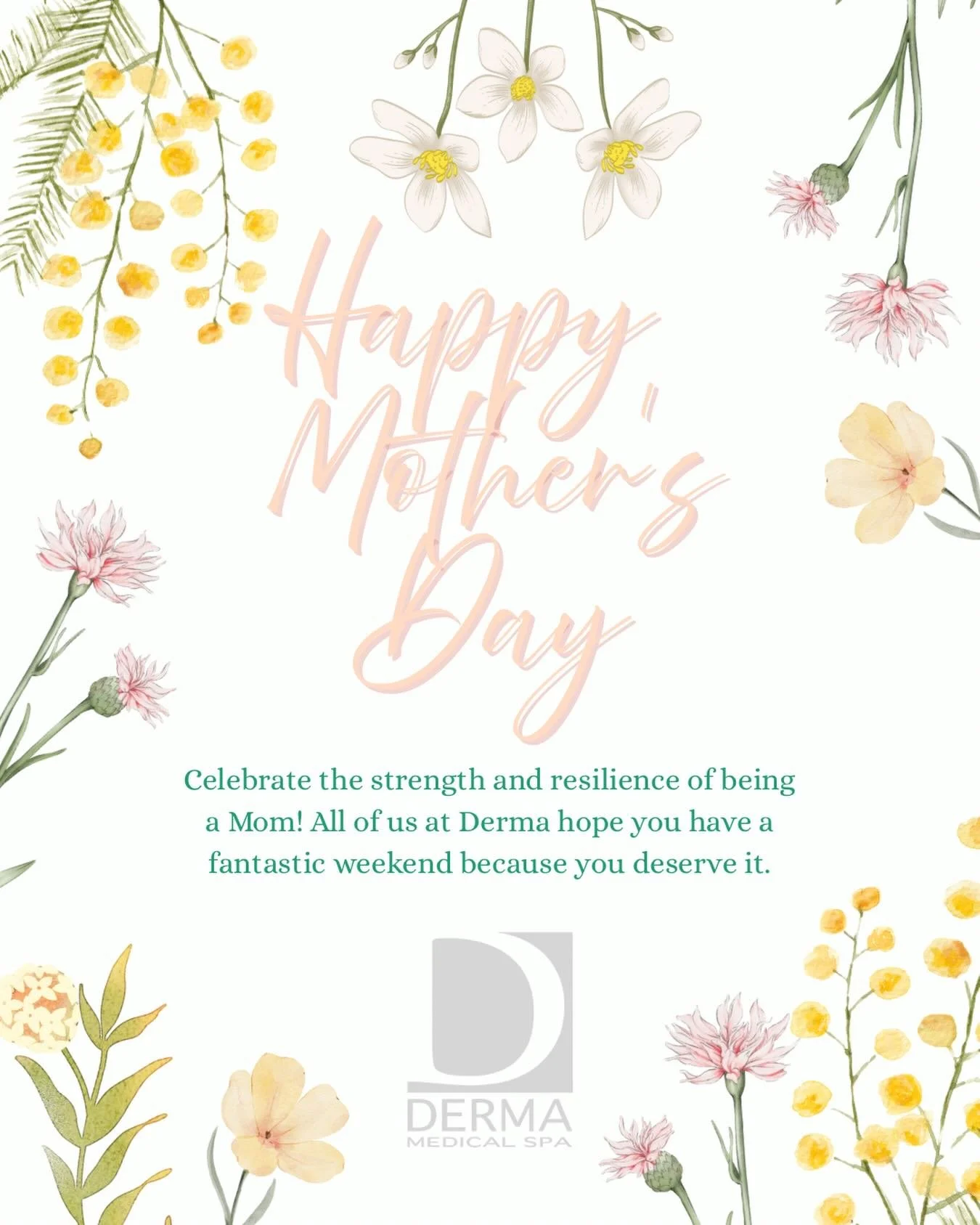 Happy Mother&rsquo;s Day from Derma! 💐
Being a mother is a beautiful, demanding journey, and while you deserve to be honored today, you deserve that same love and recognition every other day of the year, too.