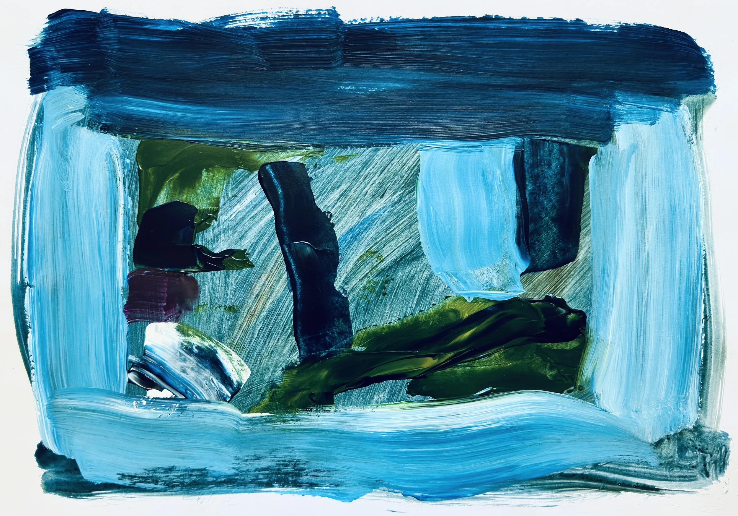 Lesley Treloar 'Into the Deep, Ode to Howard' Acrylic on paper 30cm x 42cm £350.JPG