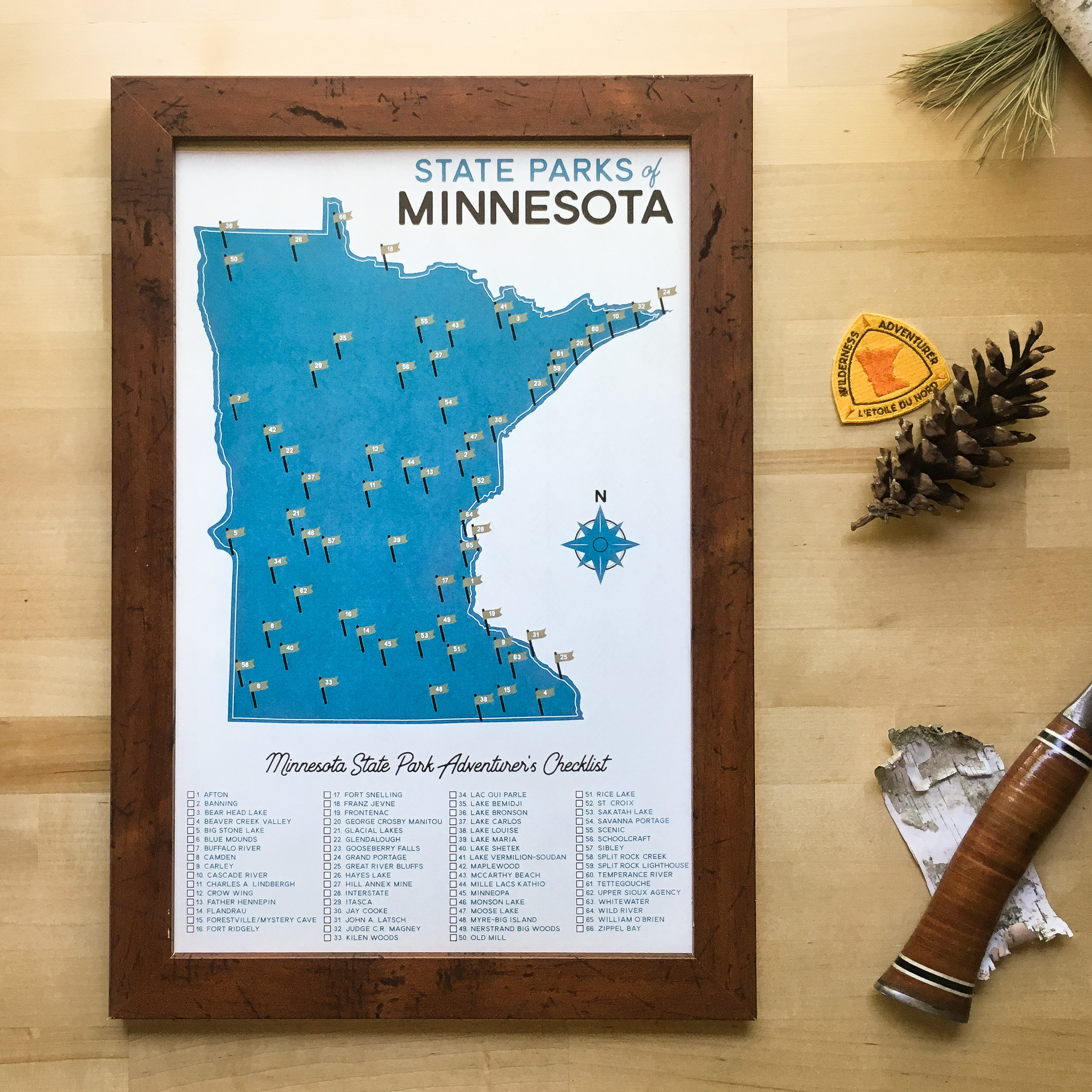 Minnesota State Parks Map & Checklist — Gitchi Adventure Goods