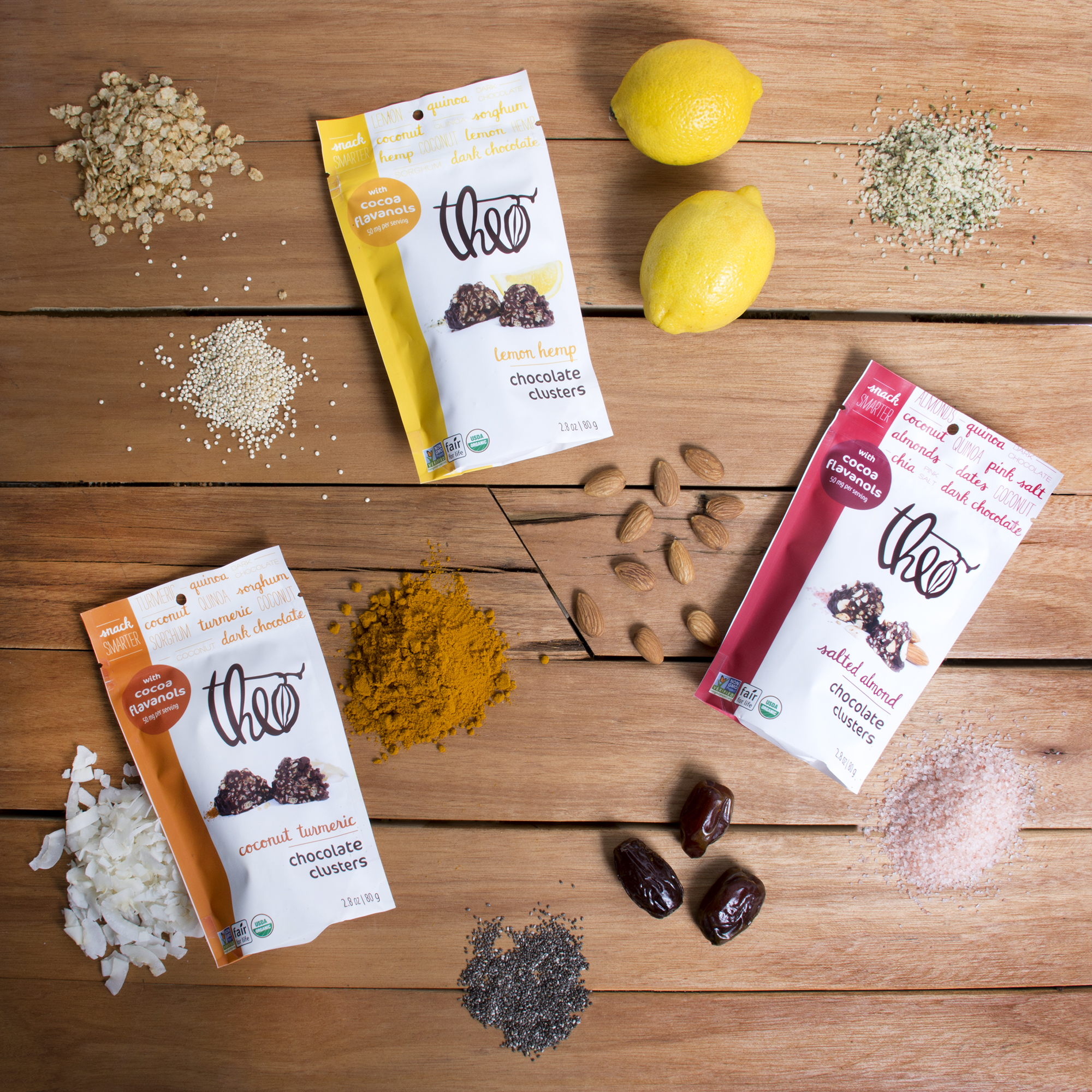 Theo Chocolate Clusters, Package Design: Emily Raffensperger, Package Photos: Rebecca Pirwitz
