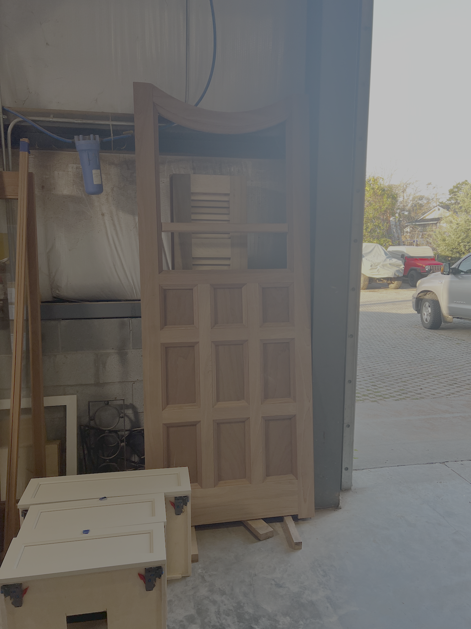 Cabinets and door waiting to be picked up