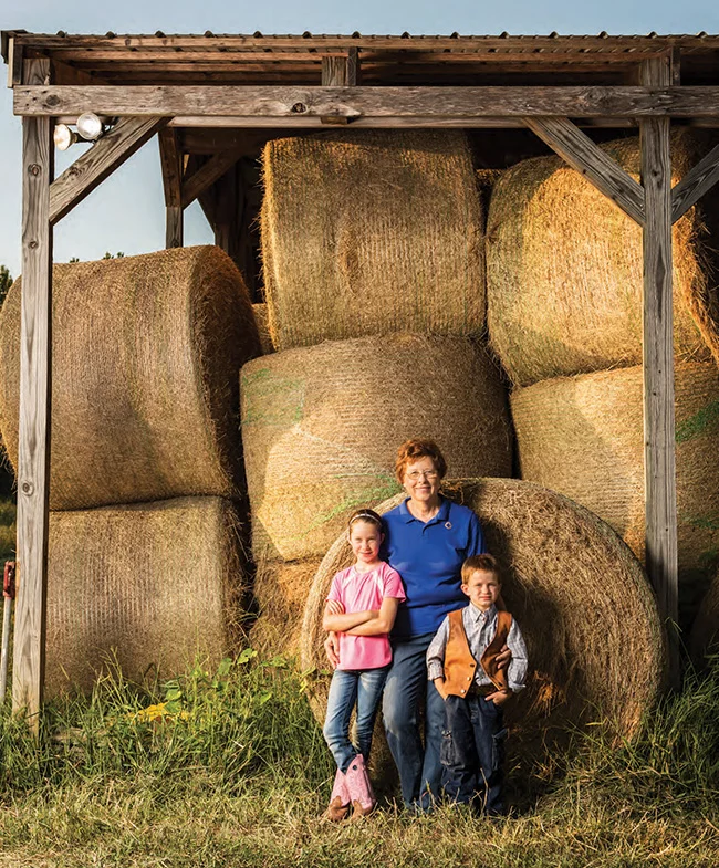 Dorothy Hall and her grandchildren, Gwinn and Rece. Photo by Rett Peek.