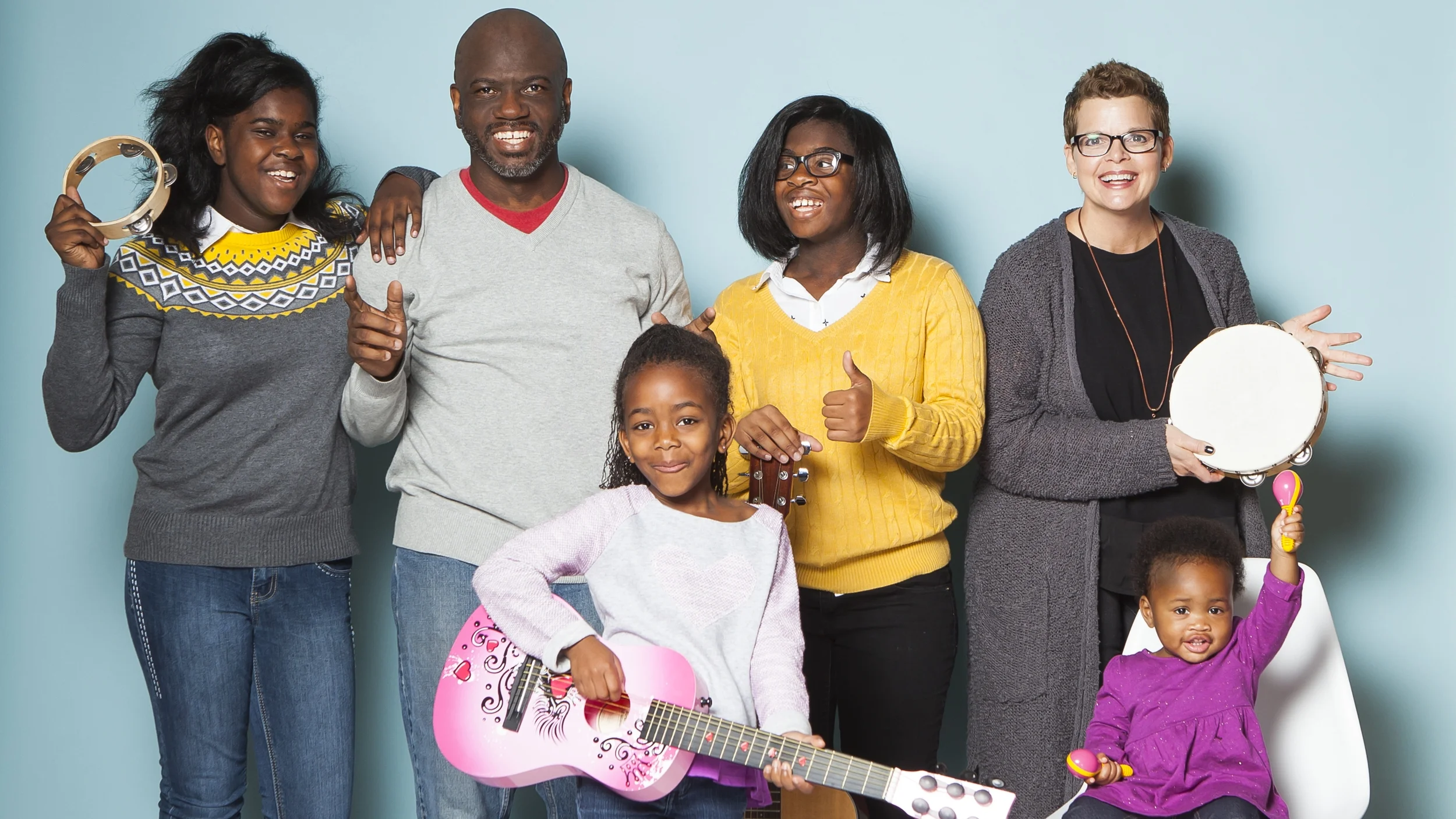 Happy harmony: Madison, Anthony, Kennedy, Stacey, Quinn and Maya Valley. 